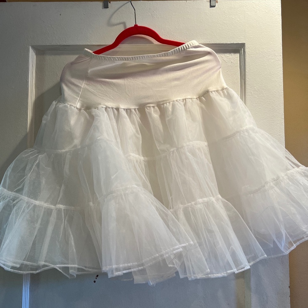 Vintage Grace Karin Full Petticoat White Crinoline with Elastic Waist